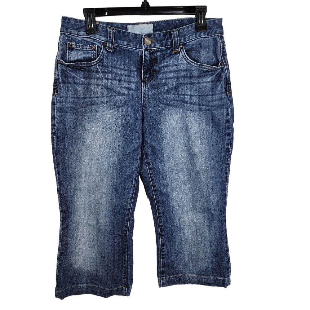 Maurices Womens Cropped Jeans Taylor Bootcut Size 7/8 Reg Stretch Mid Rise Denim